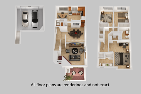 Floor plan for 3 beds, 2 baths, 1500 sqft
